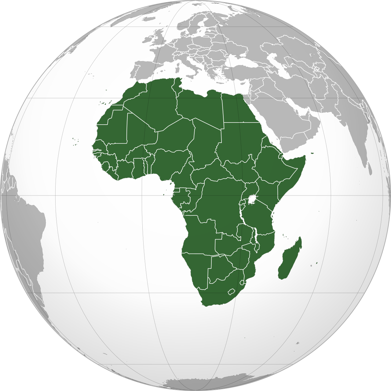 Africa — soil color, vegetation, sparse coverage
